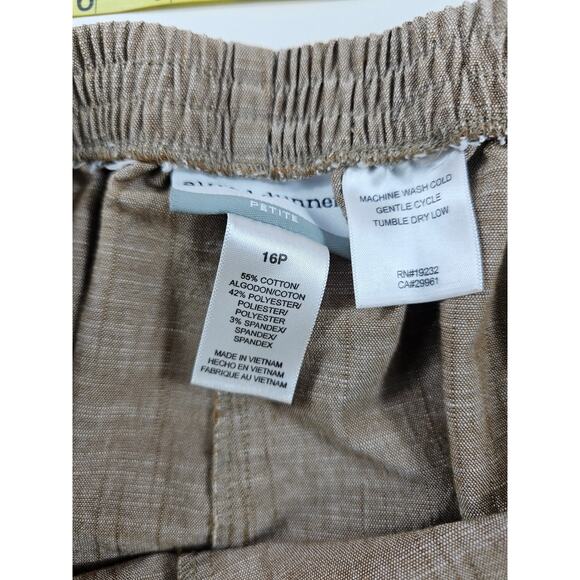 Alfred dunner 16 P PETITE pull on pants brown with pockets EUC Career Casual ^ - Picture 3 of 7